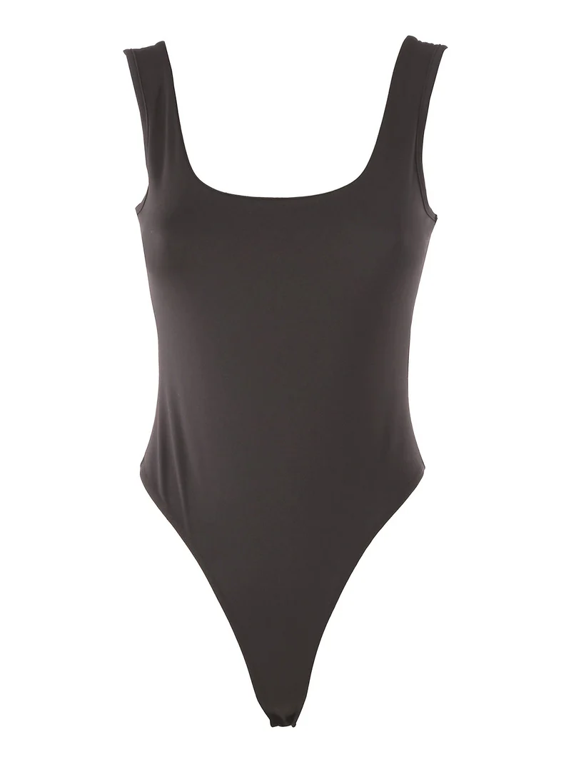 Top body donna senza maniche sgambato - grigio scuro
