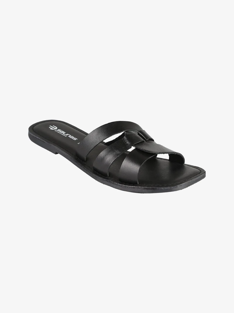 Ciabatte da donna in pelle - nero
