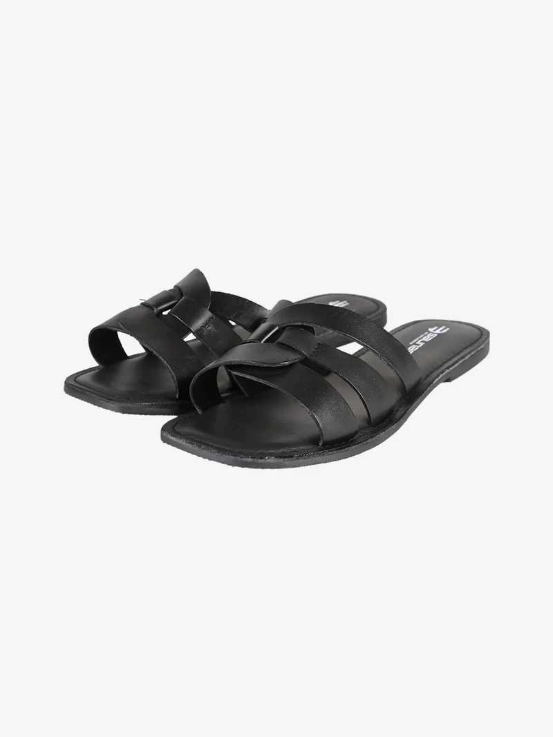 Ciabatte da donna in pelle - nero