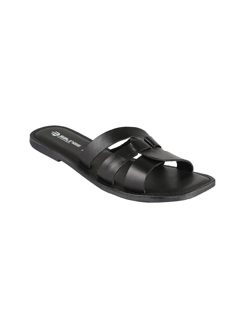 Ciabatte da donna in pelle - nero