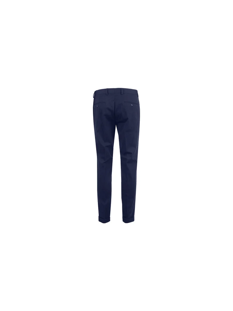 Pantaloni da uomo in cotone con risvolti sul finale - blu