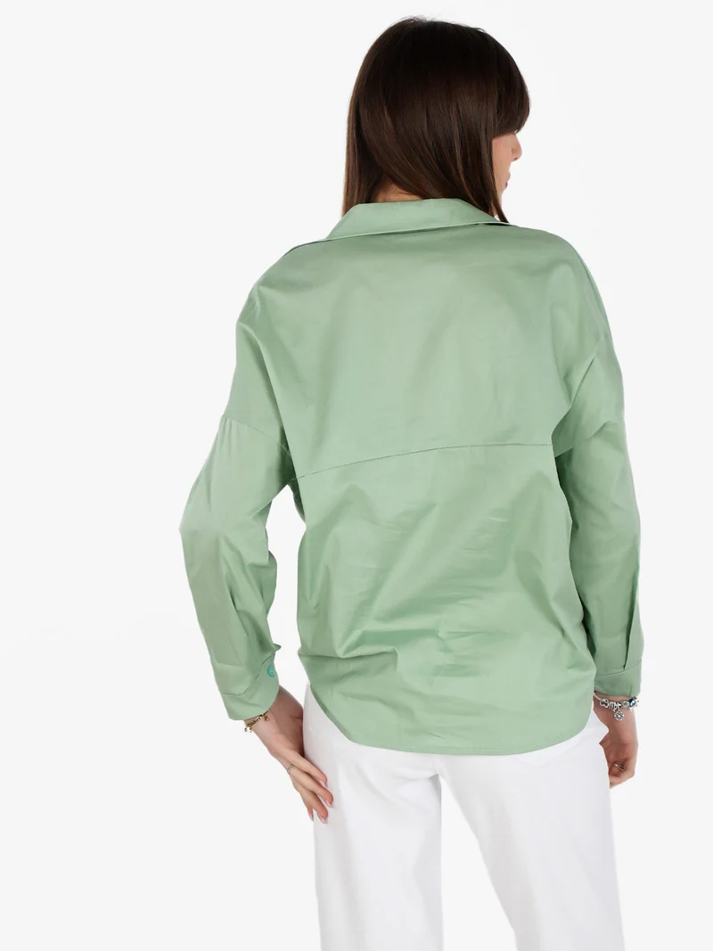 Camicetta donna annodata in cotone - verde