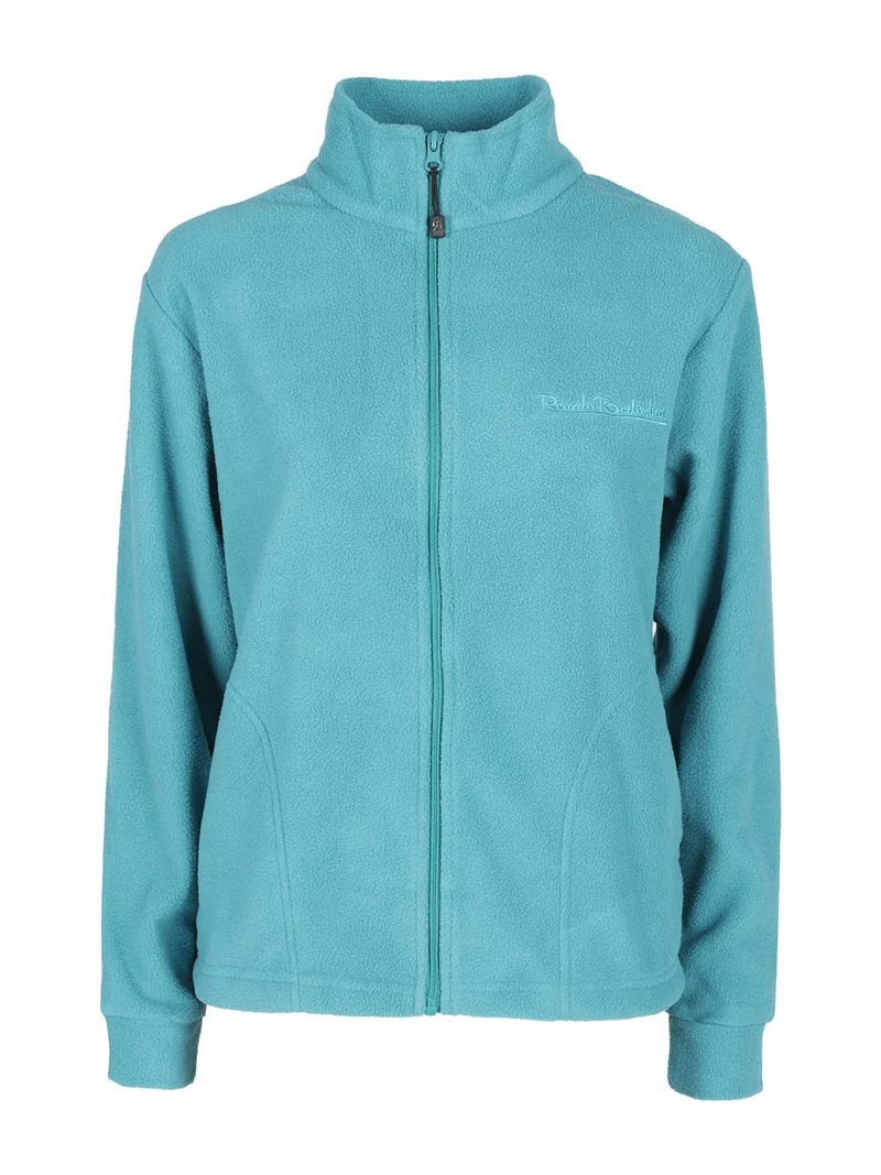 Felpa in pile da donna con zip - acqua marina
