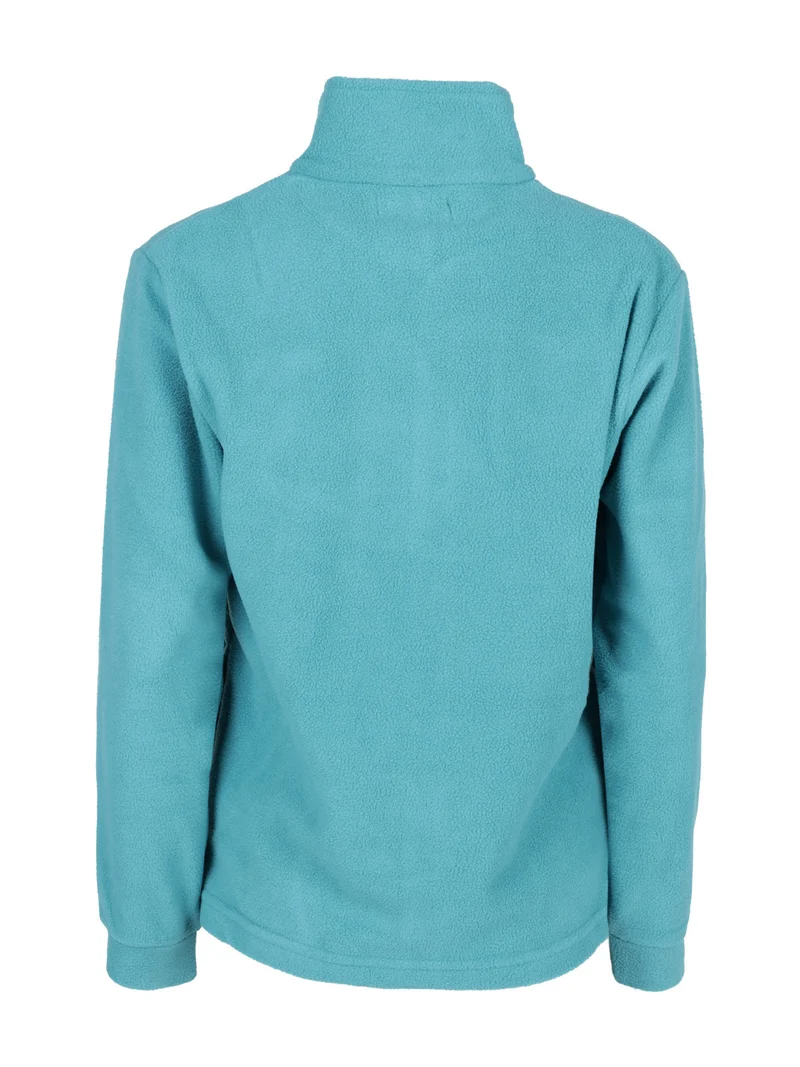 Felpa in pile da donna con zip - acqua marina