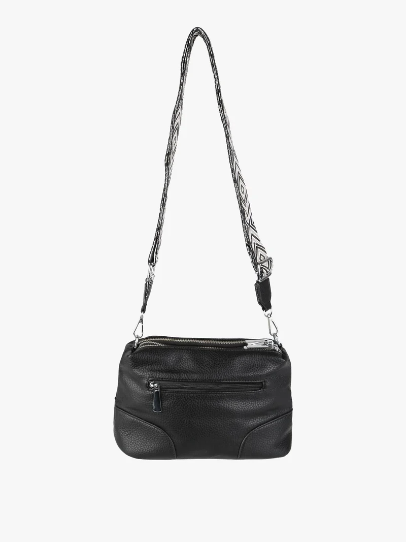 Borsa a tracolla da donna in ecopelle - nero