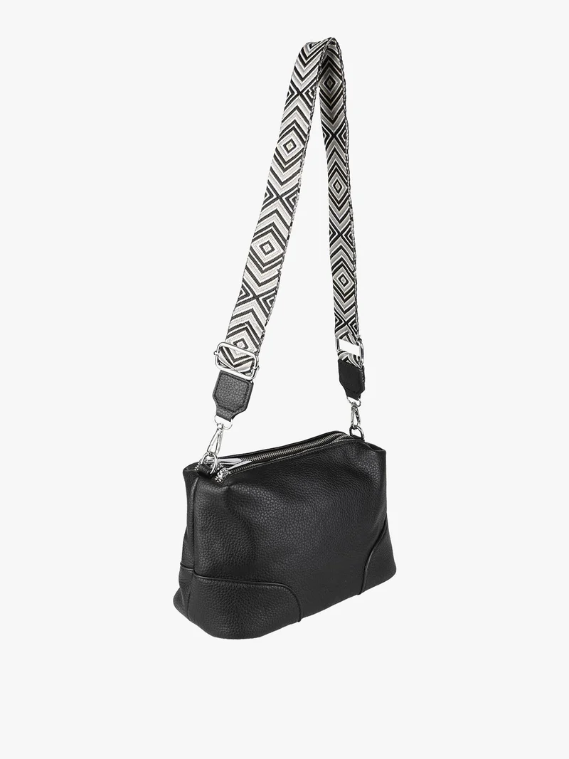 Borsa a tracolla da donna in ecopelle - nero