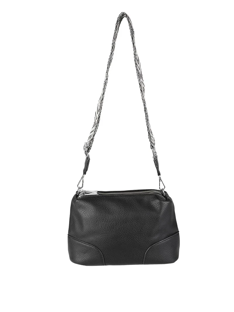 Borsa a tracolla da donna in ecopelle - nero