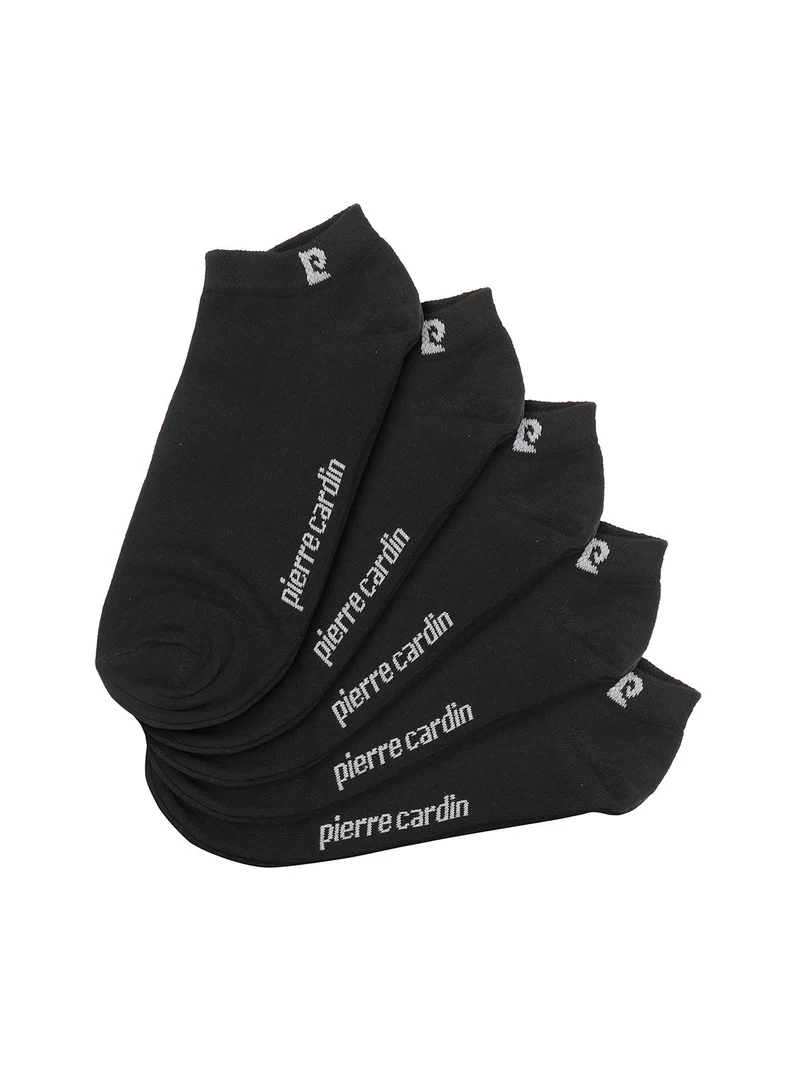 Set di 5 paia di calze corte da donna in cotone - nero