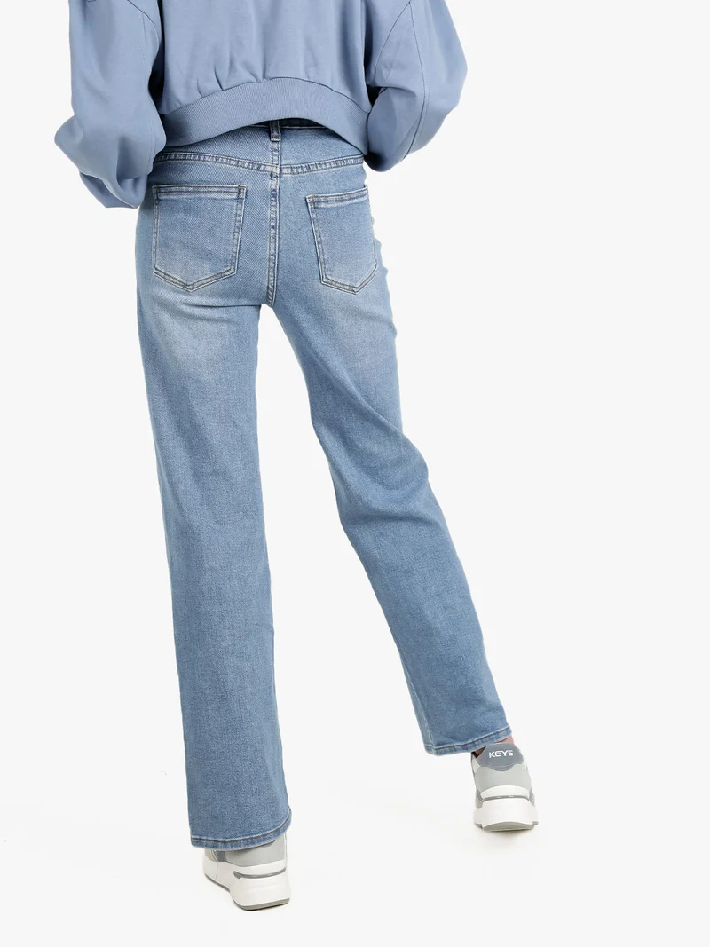 Jeans donna a gamba dritta con strass - jeans