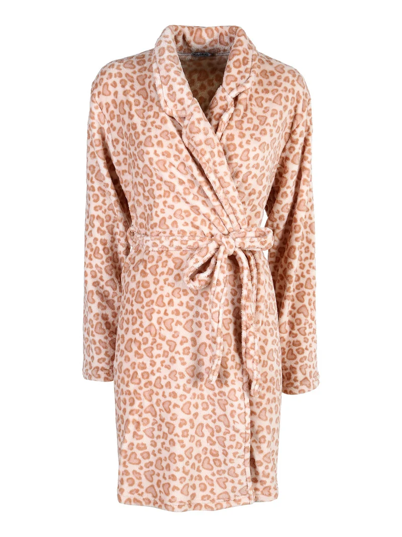 Vestaglia donna animalier in pile - rosa