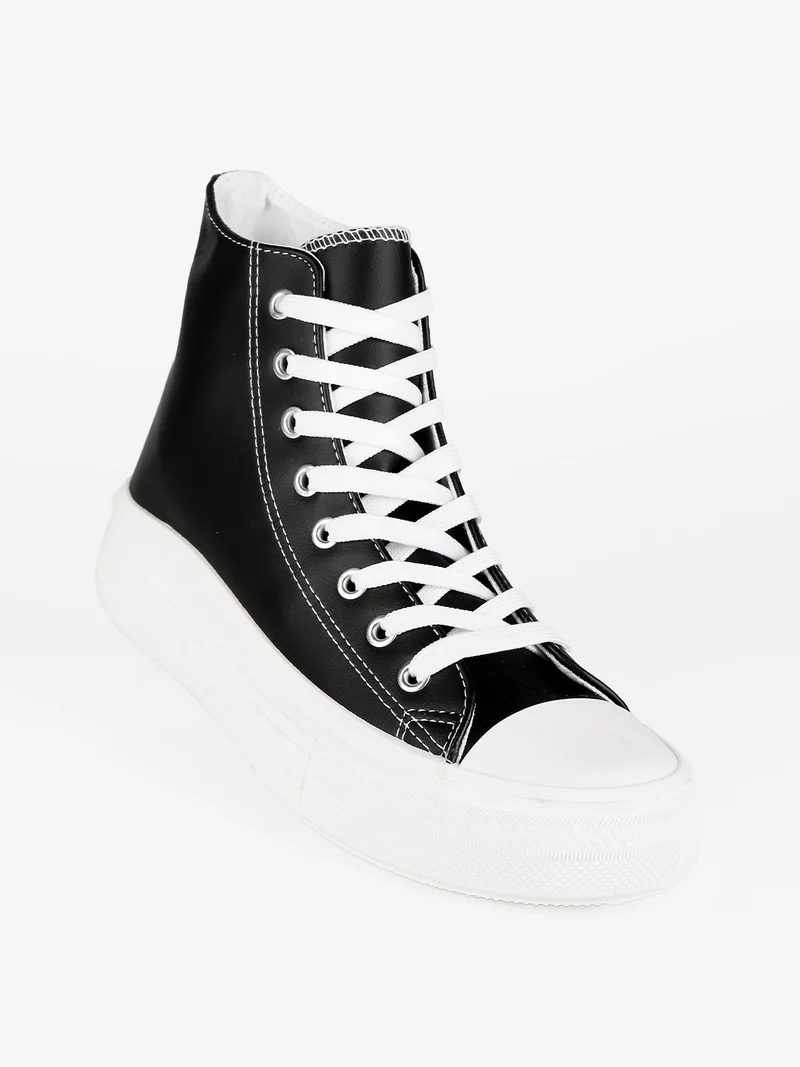 Sneakers alte da donna con platform - nero