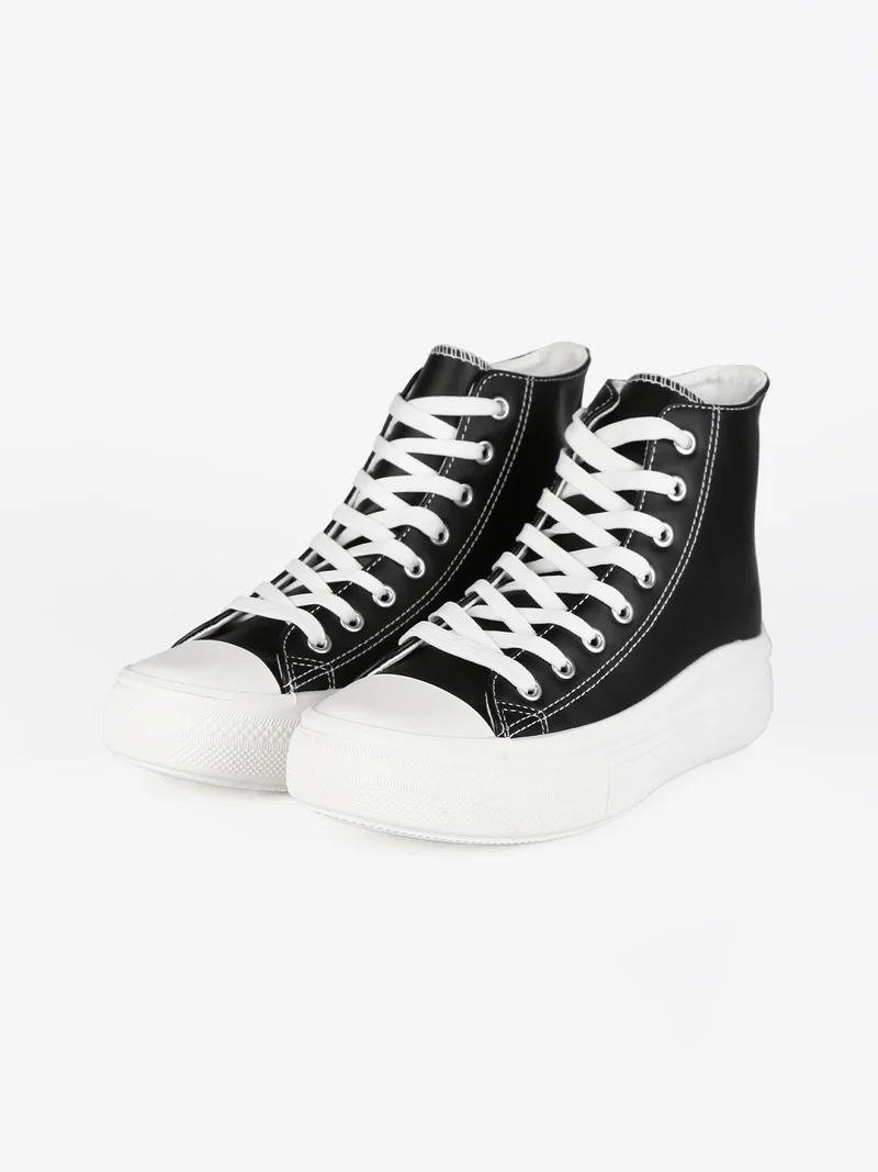 Sneakers alte da donna con platform - nero