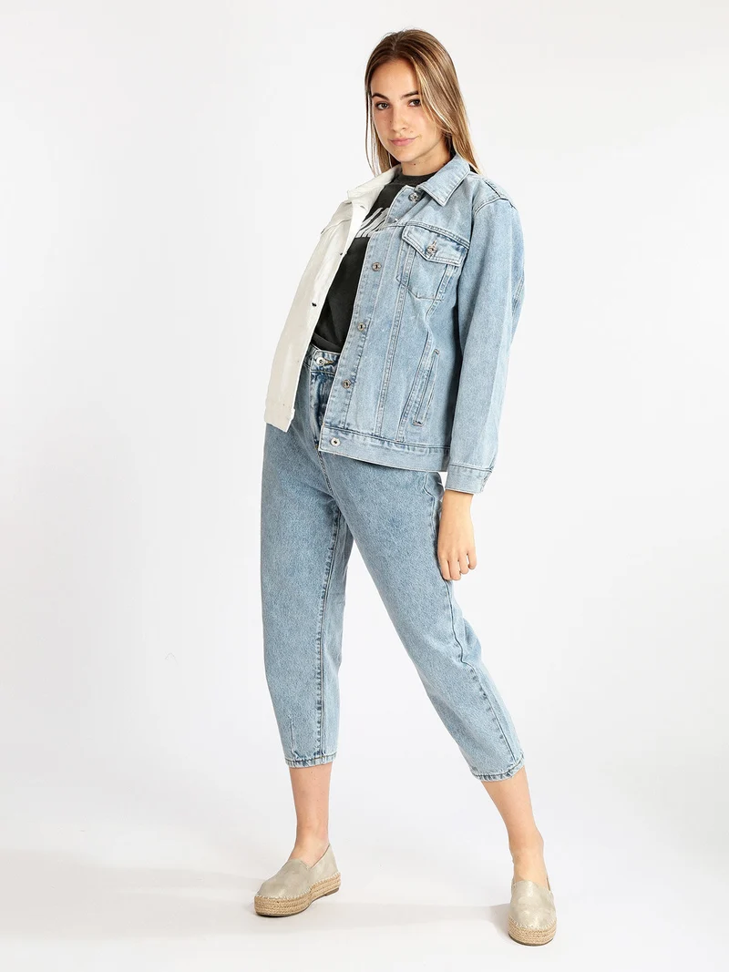 Giacca donna in jeans bicolore - multicolore