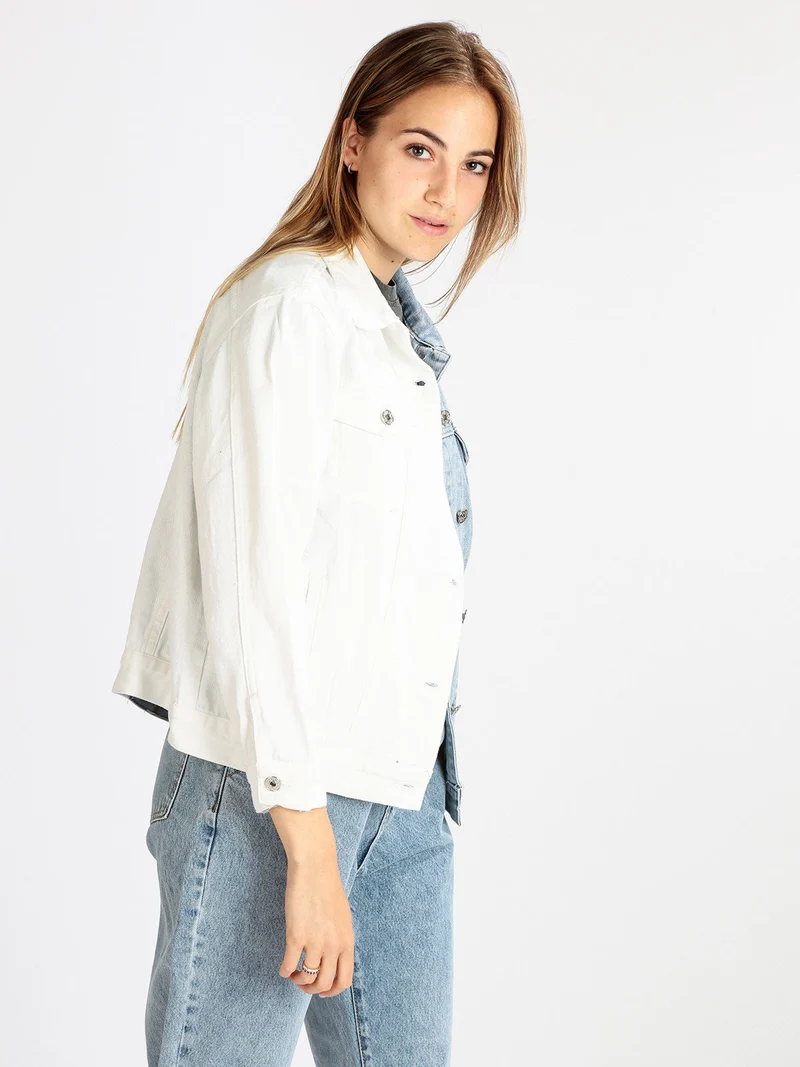 Giacca donna in jeans bicolore - multicolore