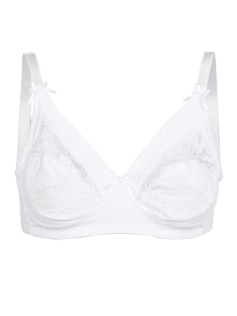 Reggiseno senza ferretto modello peonia - bianco