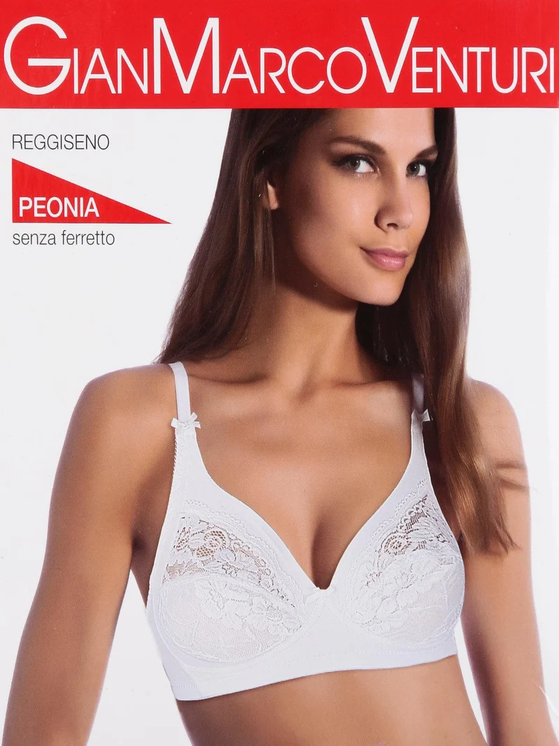 Reggiseno senza ferretto modello peonia - bianco