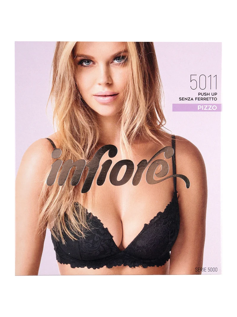 5011 Reggiseno push up senza ferretto COPPA B - nero