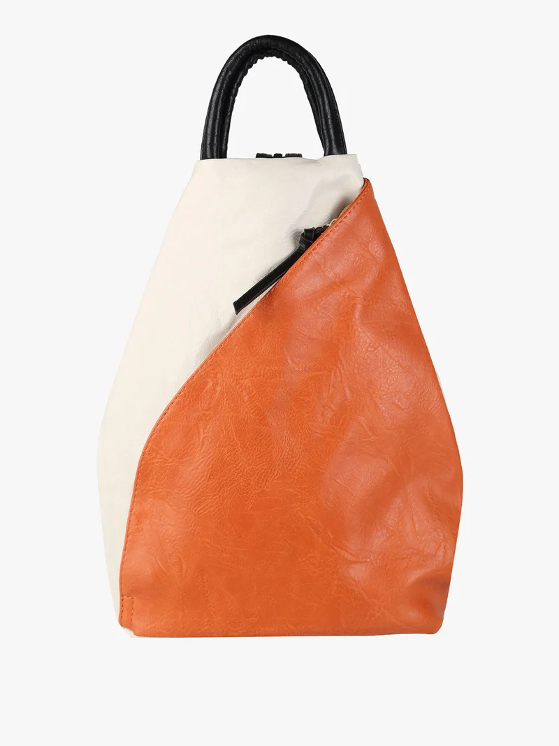 Zaino da donna in ecopelle bicolore - arancione