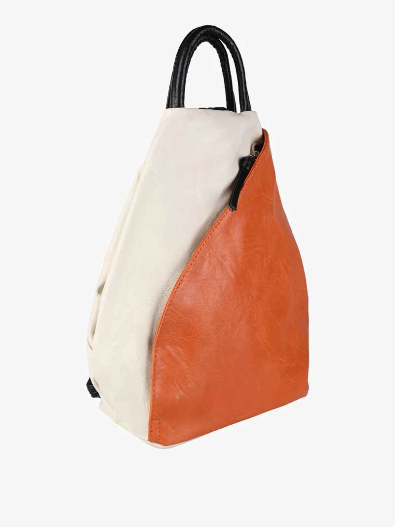 Zaino da donna in ecopelle bicolore - arancione
