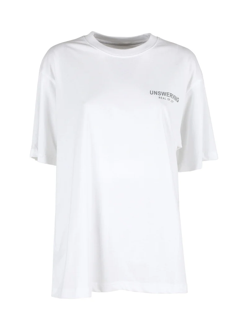 T-shirt girocollo oversize - bianco