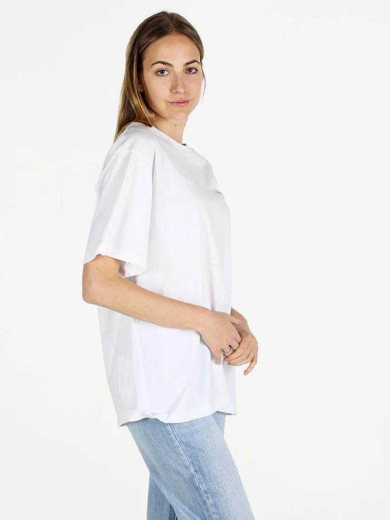 T-shirt girocollo oversize - bianco