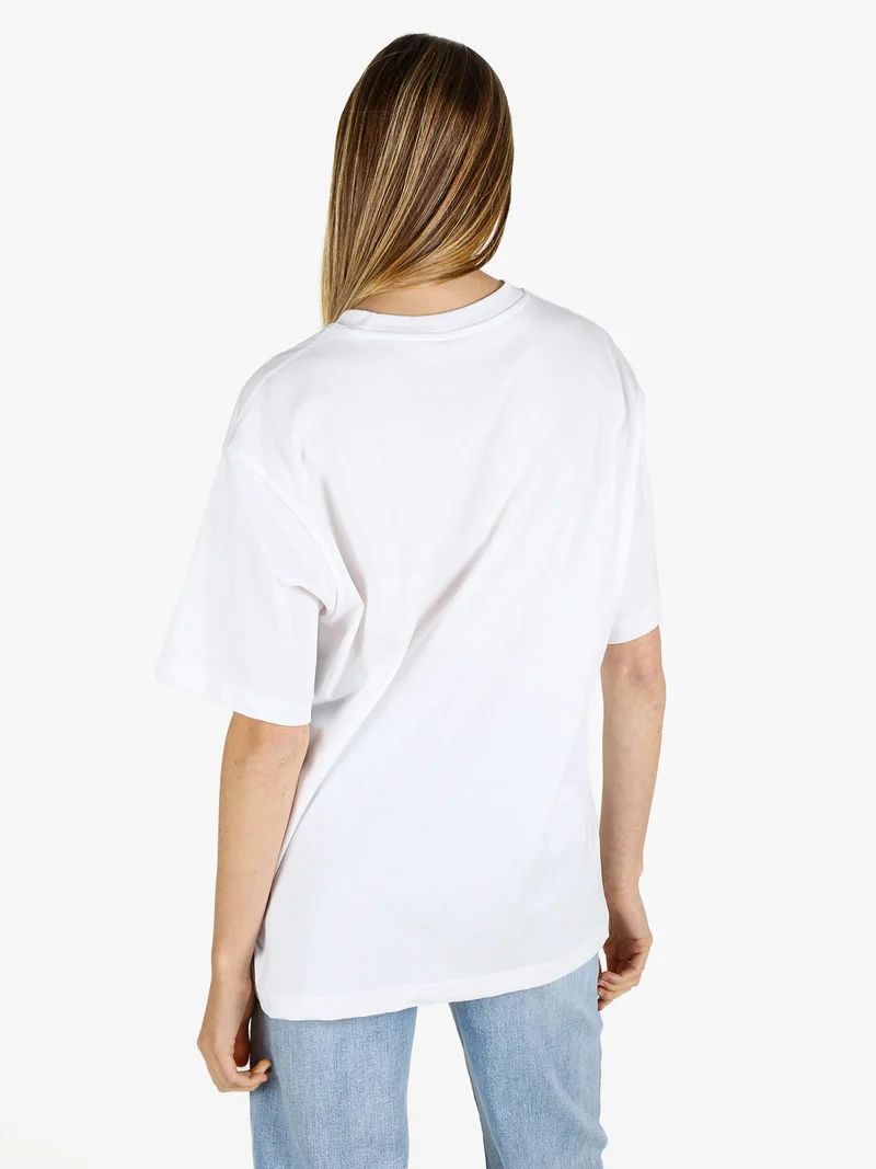 T-shirt girocollo oversize - bianco