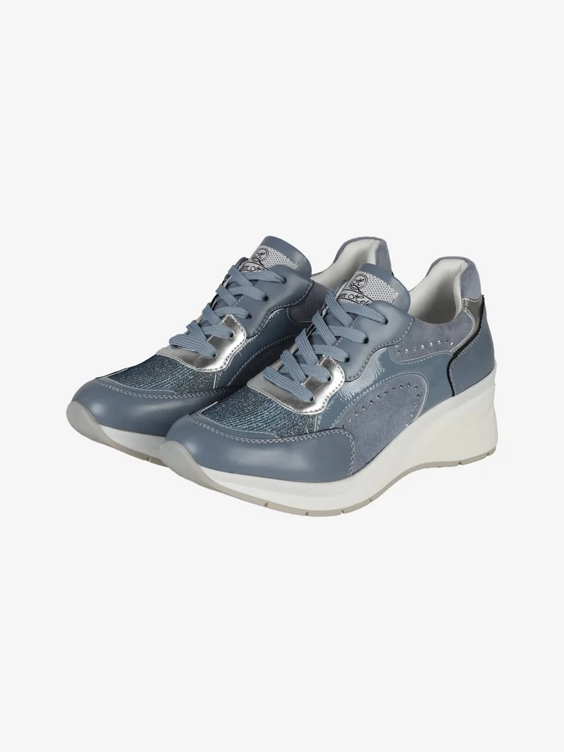 Queen Helena Sneakers donna stringate con zeppa
