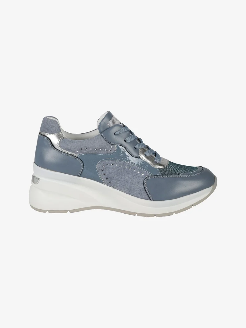 Queen Helena Sneakers donna stringate con zeppa