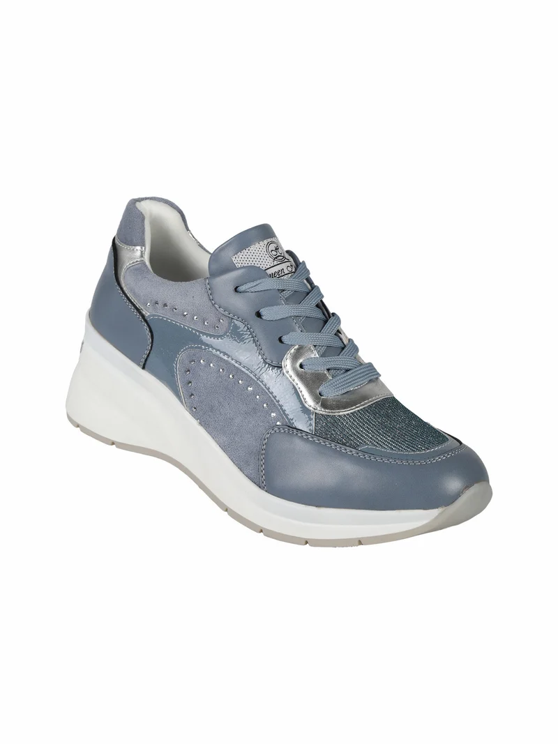 Queen Helena Sneakers donna stringate con zeppa