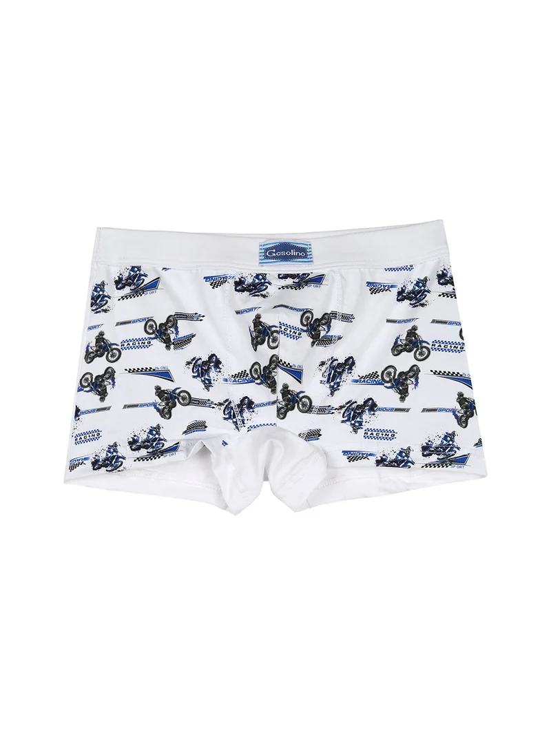 Boxer da bambino in cotone con stampe - bianco