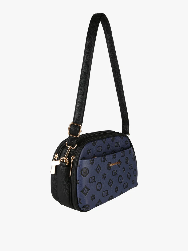 Borsa a tracolla da donna con logo - nero