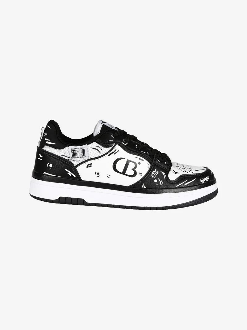 Sneakers basse donna bicolor - nero