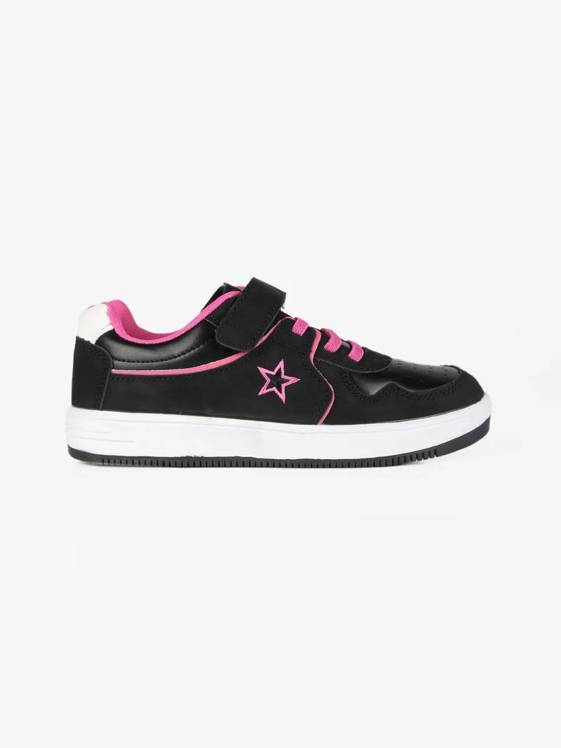 Sneakers da bambina con strappo - nero