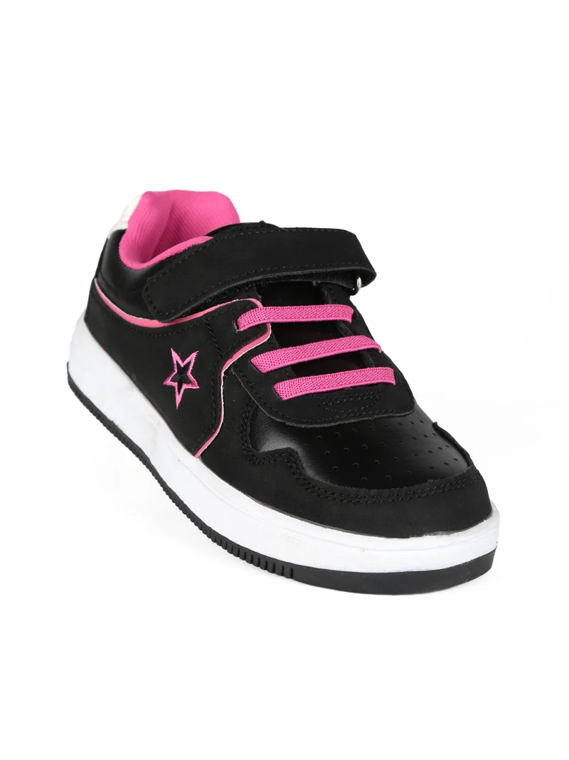 Sneakers da bambina con strappo - nero
