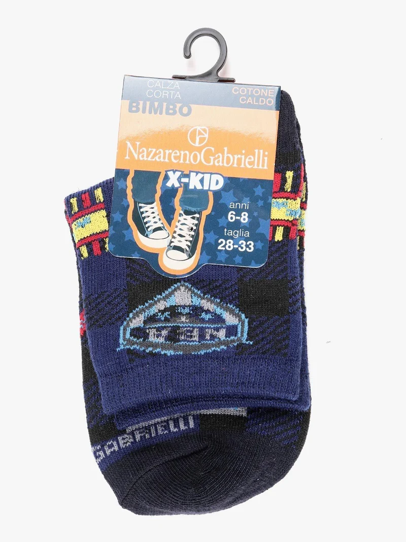 Calze corte in caldo cotone - blu