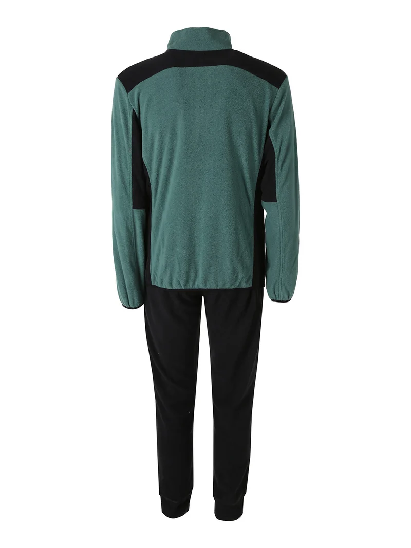 Completo tuta da uomo in pile full zip - verde