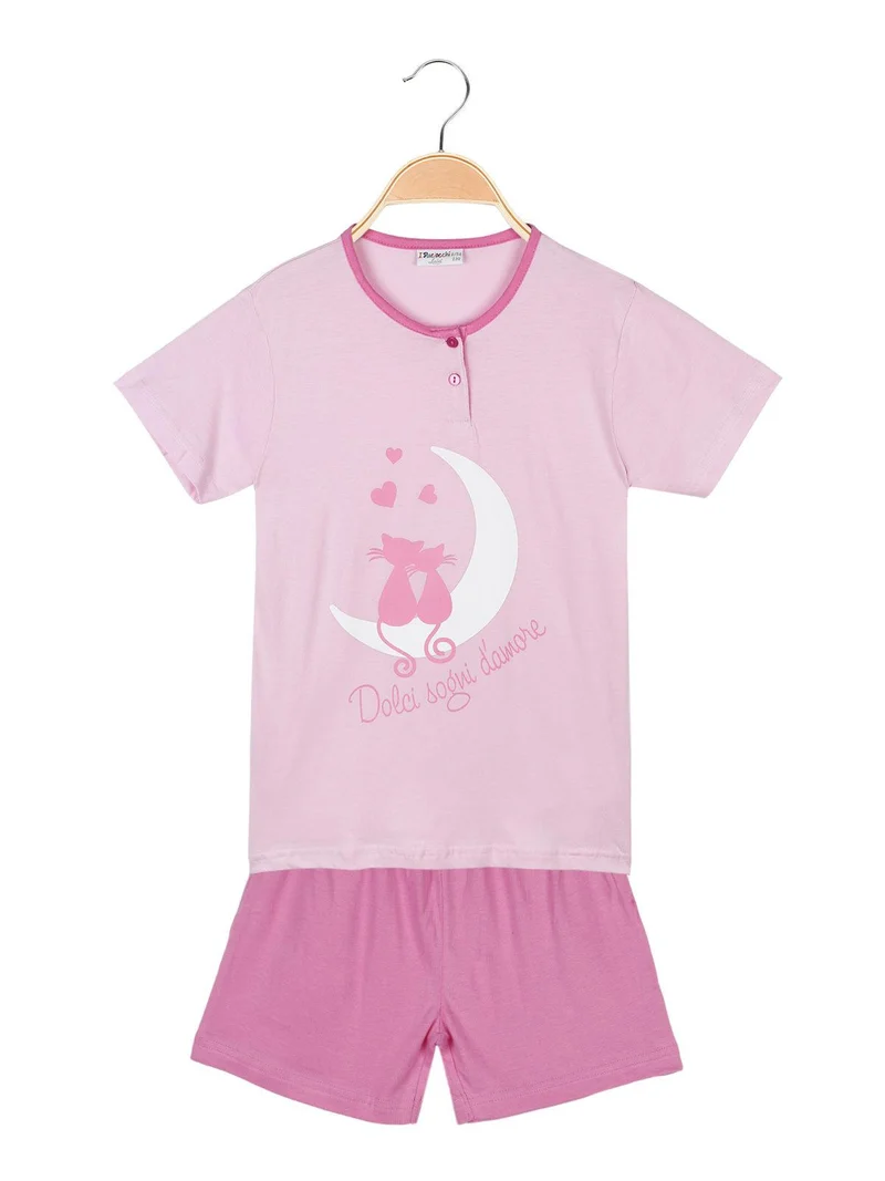 Pigiama corto in cotone - rosa