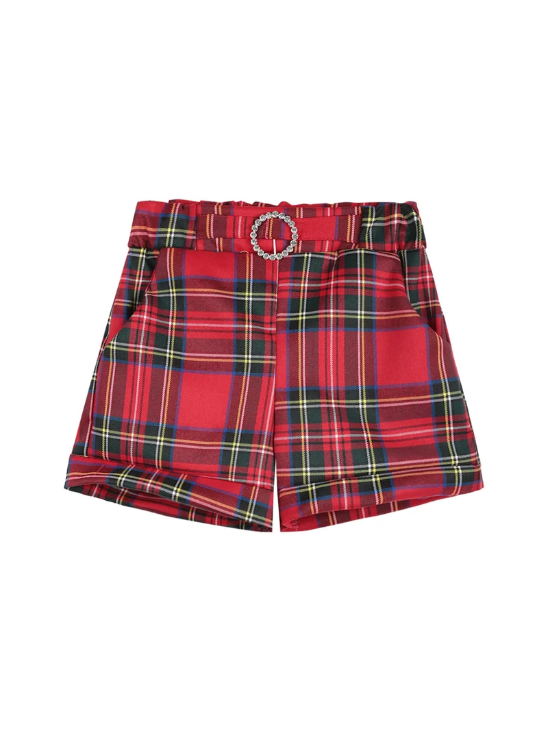 Shorts da bambina scozzesi - rosso