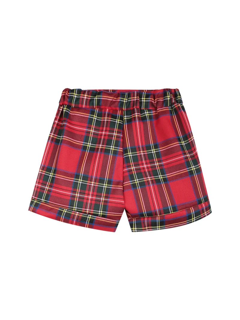 Shorts da bambina scozzesi - rosso