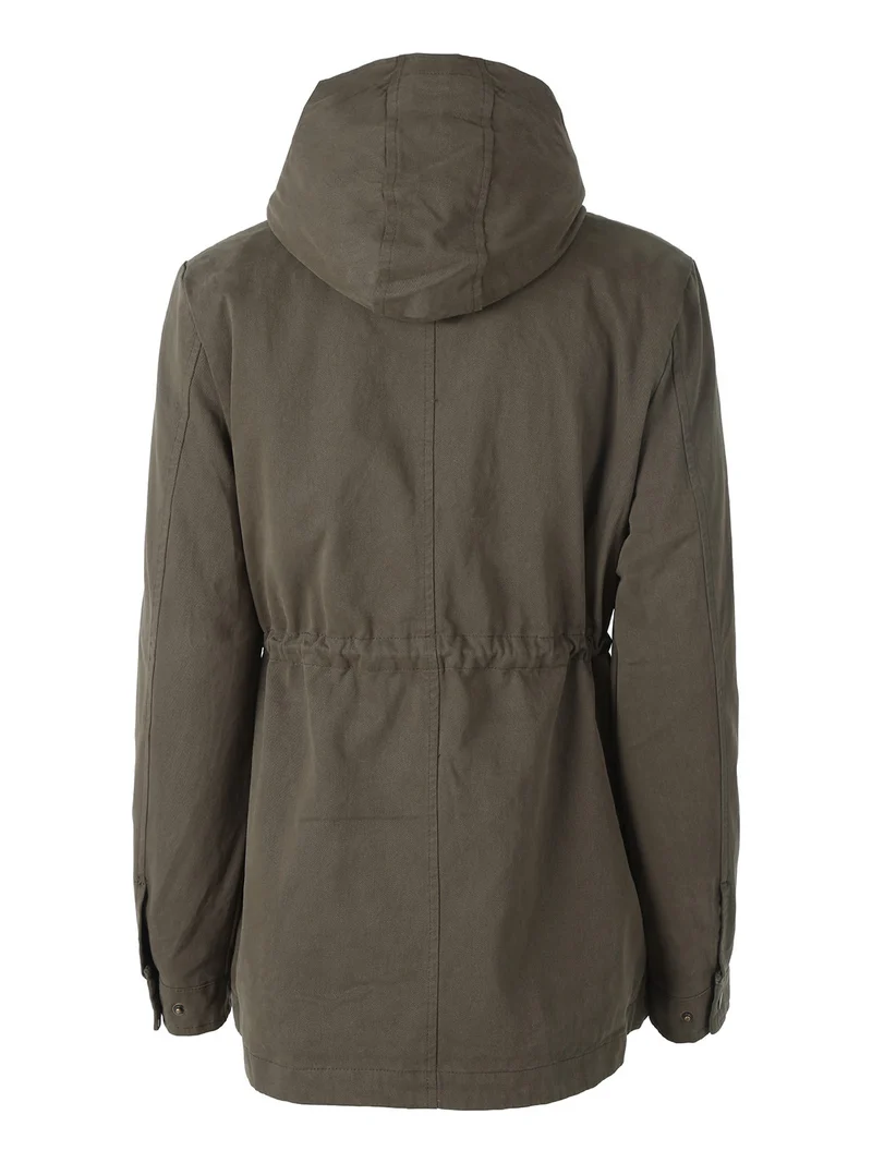 Parka donna con cappuccio e imbottitura removibile - militare