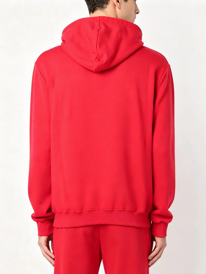 Felpa da uomo in cotone con cappuccio - rosso