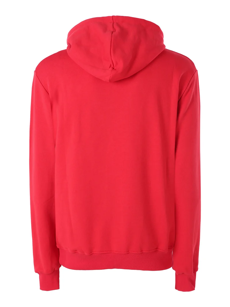 Felpa da uomo in cotone con cappuccio - rosso