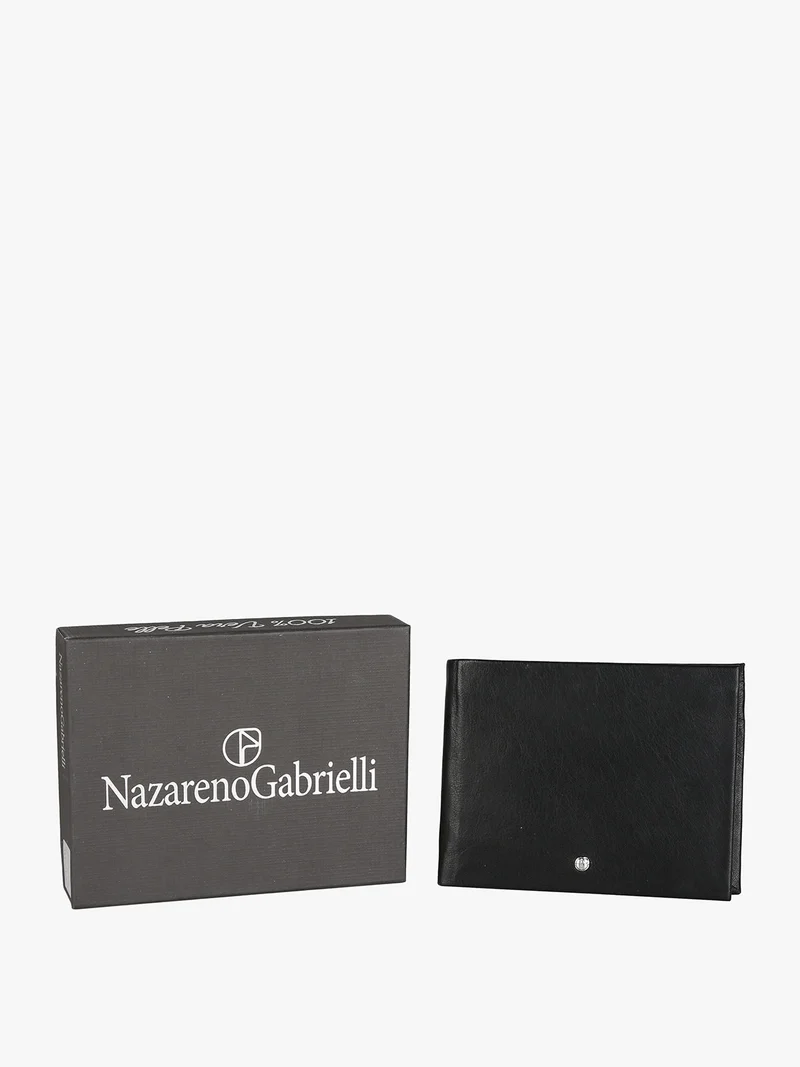 Portafoglio in pelle da uomo - nero