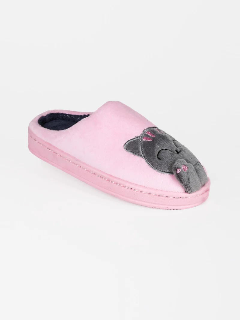 Ciabatte con pelo da bambina - rosa