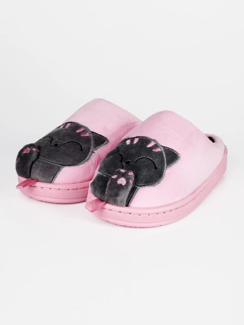 Ciabatte con pelo da bambina - rosa