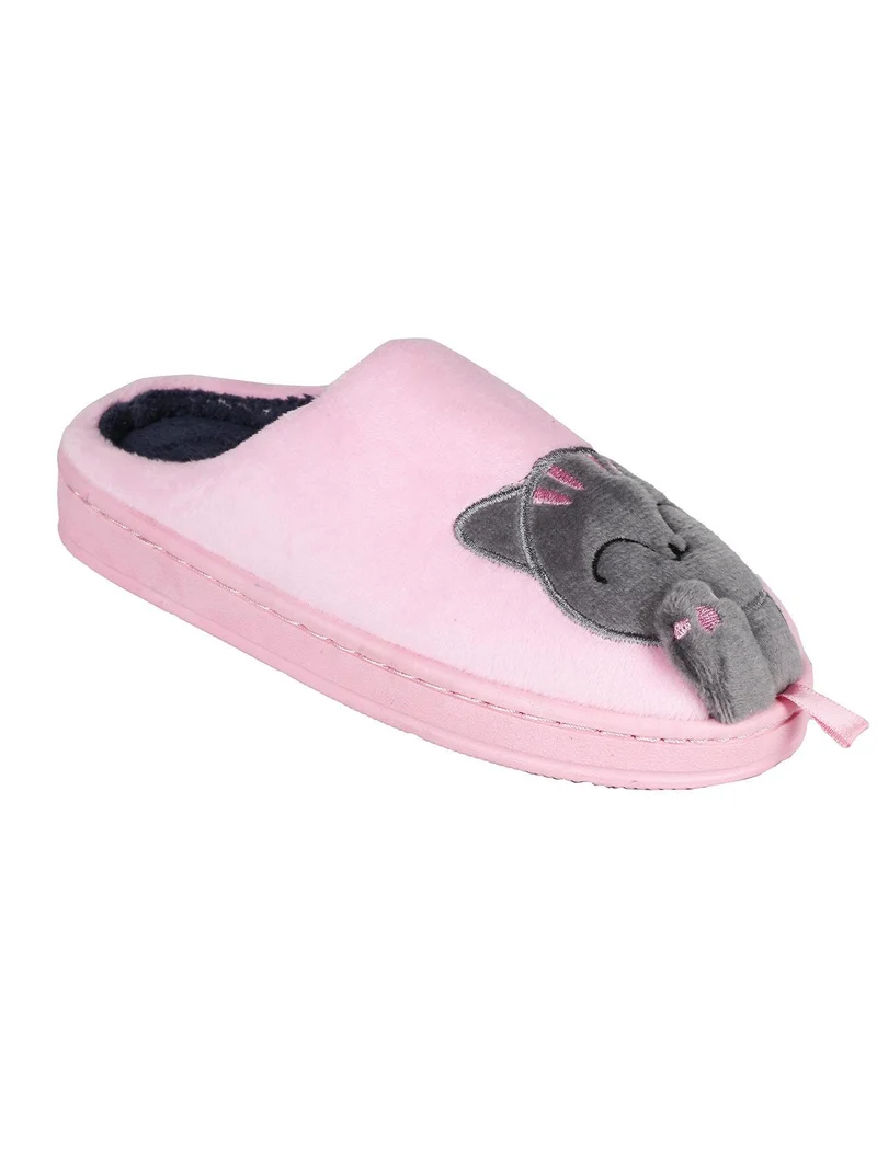 Ciabatte con pelo da bambina - rosa