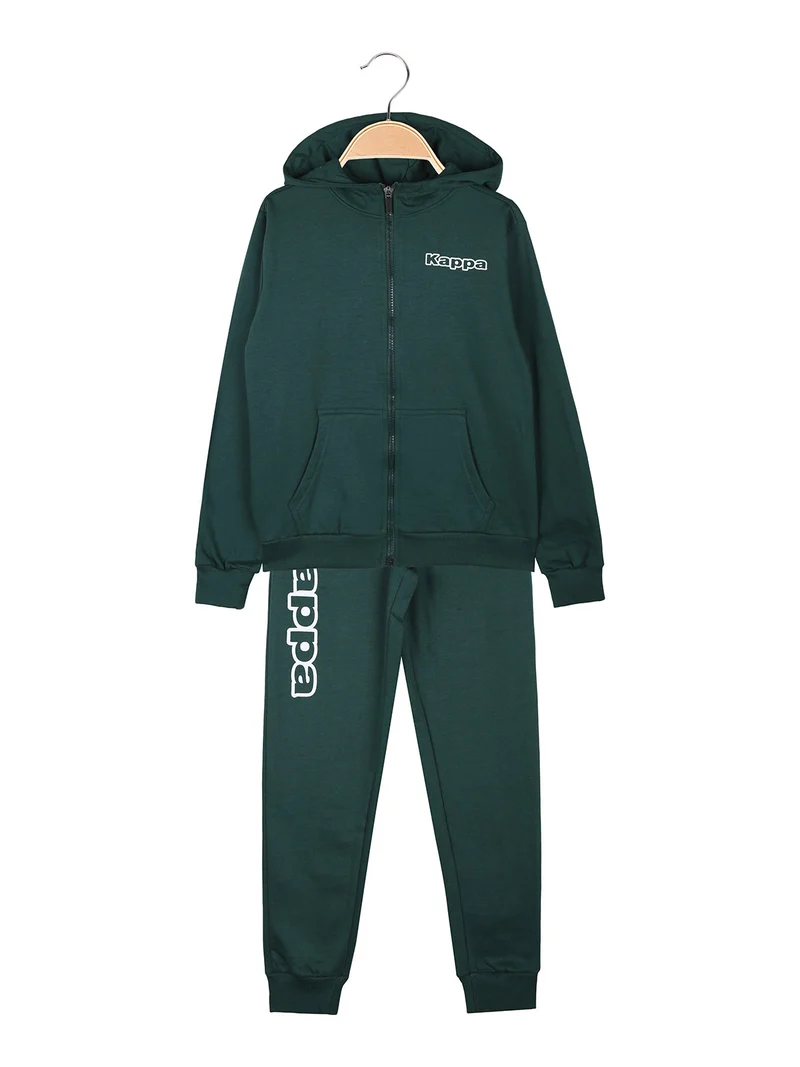 Completo tuta da ragazzo 2 pezzi con cappuccio e zip - militare