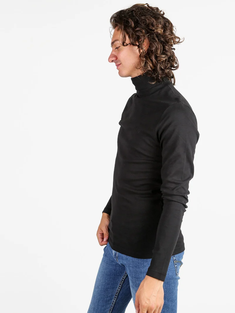 Maglia dolcevita da uomo - nero