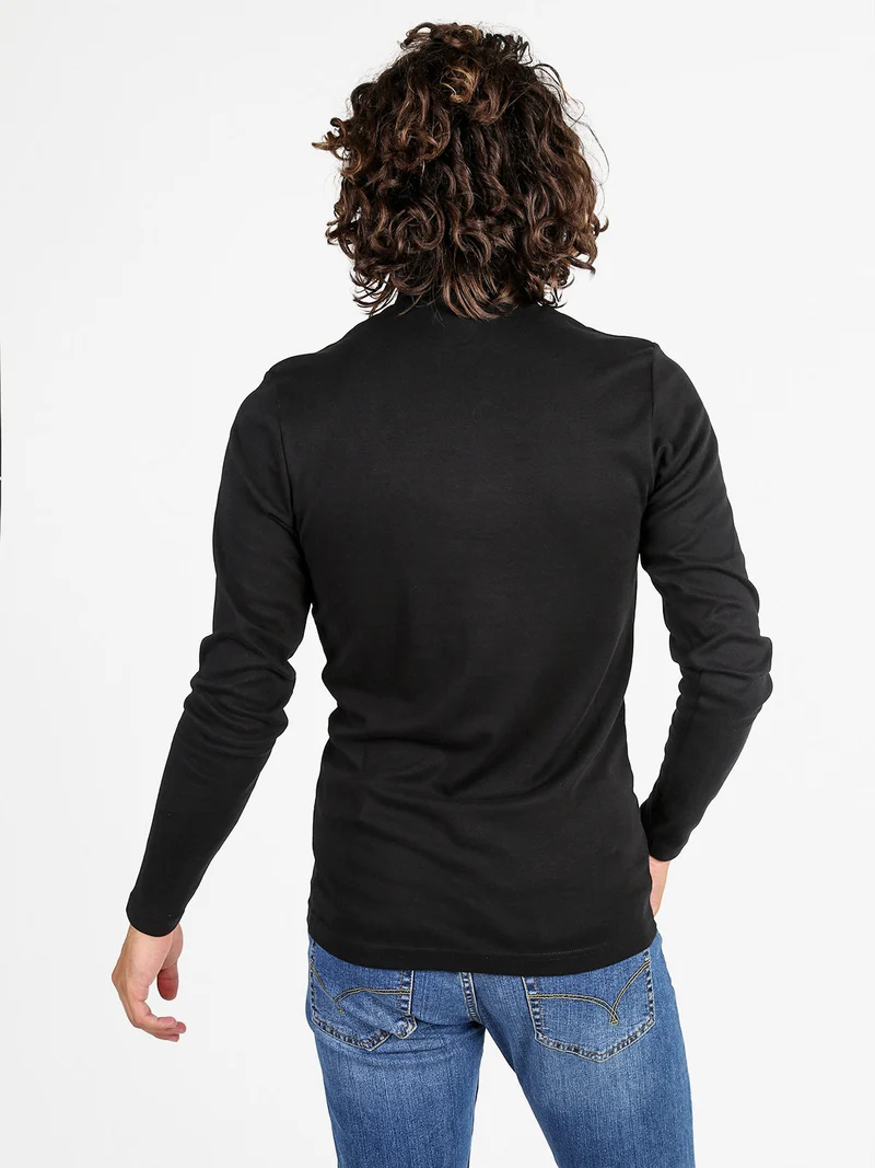 Maglia dolcevita da uomo - nero