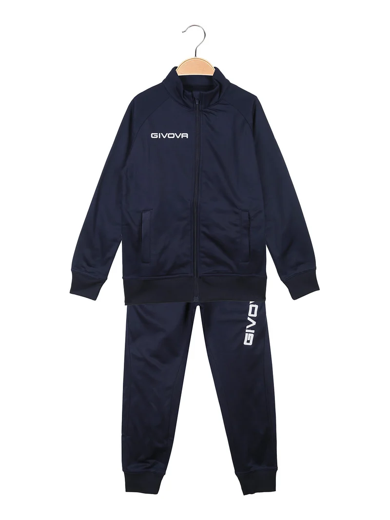 Tuta sportiva 2 pezzi da bambini felpata - blu